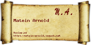 Matein Arnold névjegykártya